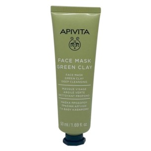 Apivita Green Clay Mascarilla Facial 50 ml Mascarilla de Limpieza Profunda de Arcilla Verde.