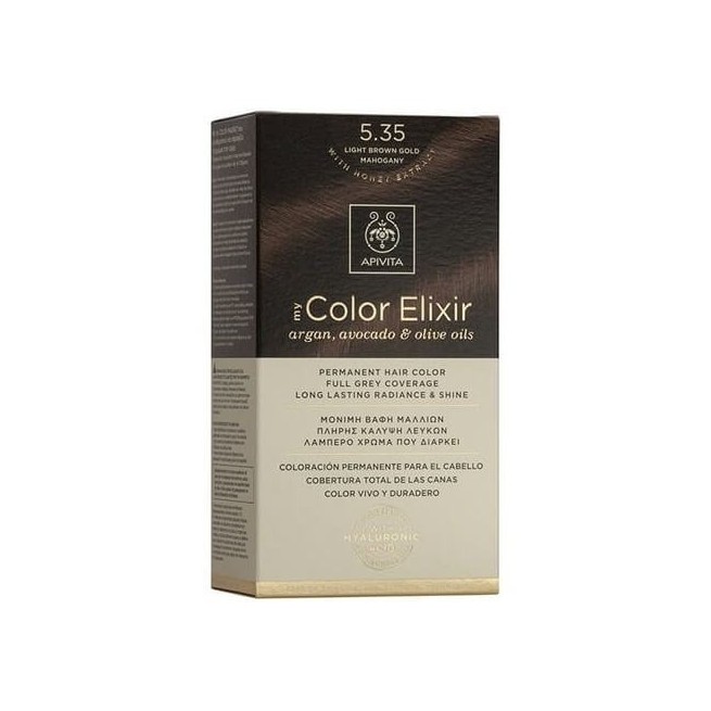 Apivita Color Elixir 5.35 Castaño Claro Dorado Caoba