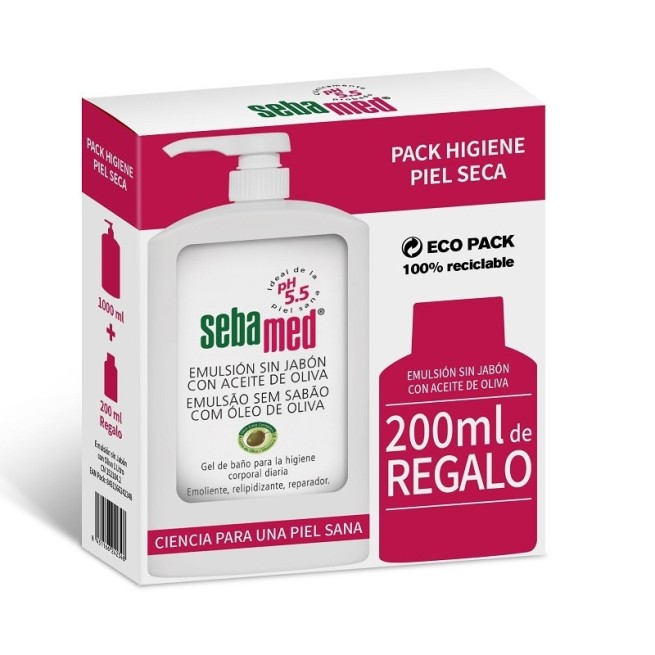 Sebamed Pack Higiene Piel Seca 1litro + Envase 200 ml