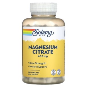 Solaray Magnesium Citrato Quelado de Magnesio 180 Vegcaps