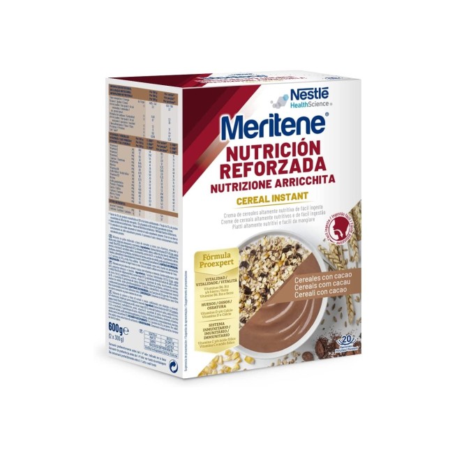 MERITENE CEREAL INSTANT CEREALES CON CACAO 2 SOBRES x 300 G