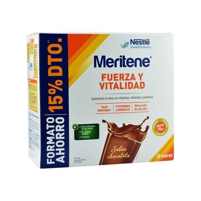 Meritene Fuerza y Vitalidad Chocolate 30 Sobres