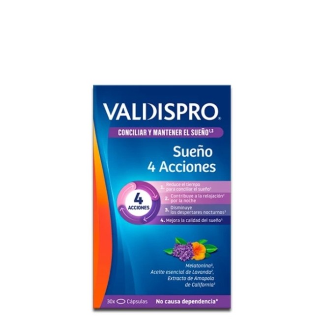 Valdispro Sueño 4 Acciones 30 Cápsulas