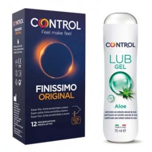Control Finissimo Original 12 Unidades + Lubricante Aloe 75Ml