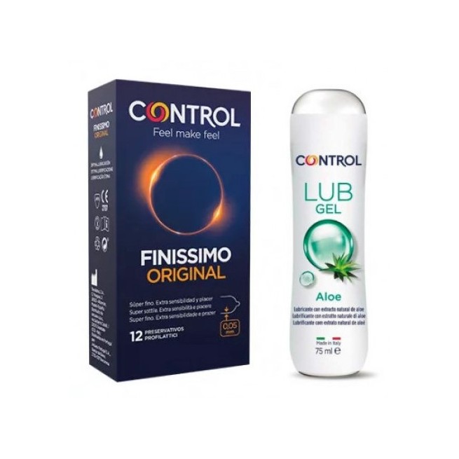 Control Finissimo Original 12 Unidades + Lubricante Aloe 75Ml