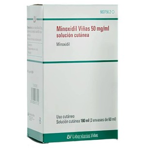 Minoxidil viñas 50MG/ML Solución Cutánea, 3 Frascos de 60ML