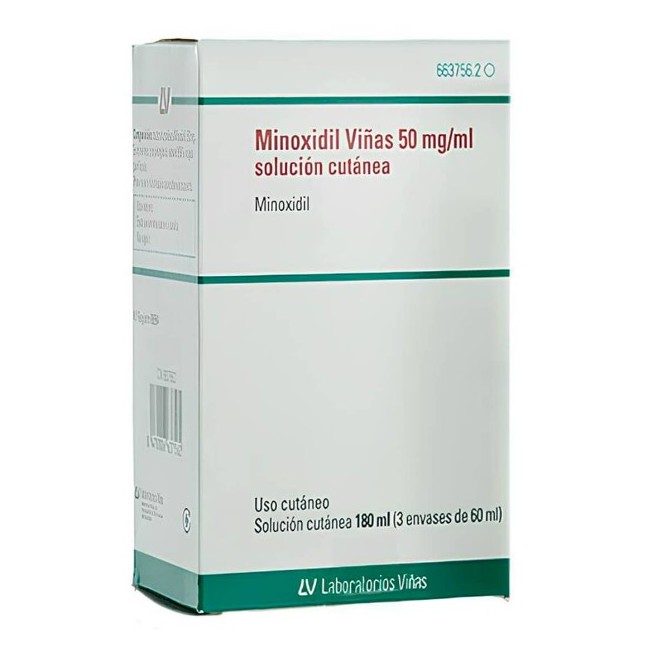 Minoxidil viñas 50MG/ML Solución Cutánea, 3 Frascos de 60ML