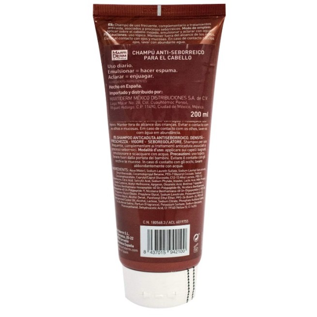Martiderm Champú Anticaída Antiseborreico 200 ml