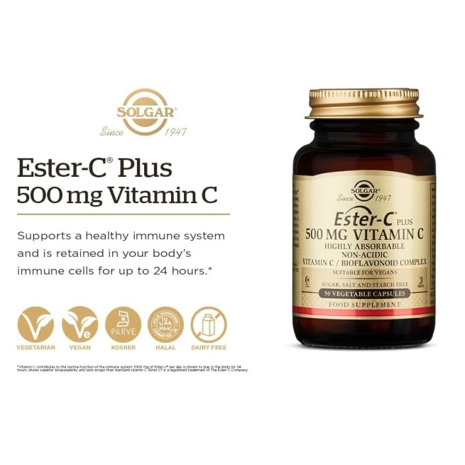 Solgar Ester C Plus 500 Mg 50 Cápsulas