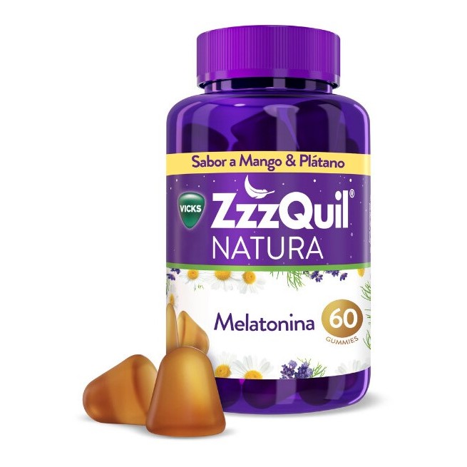 Zzzquil Natura Gummies Melatonina Mango y Plátano 60Uds