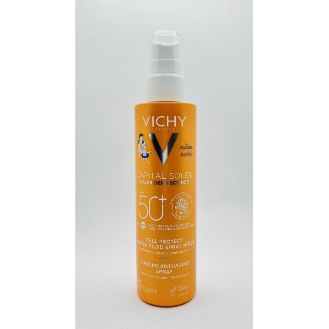 Vichy Capital Soleil Cell Protect Water Fluid Spray Niños Fps 50+ 200 Ml