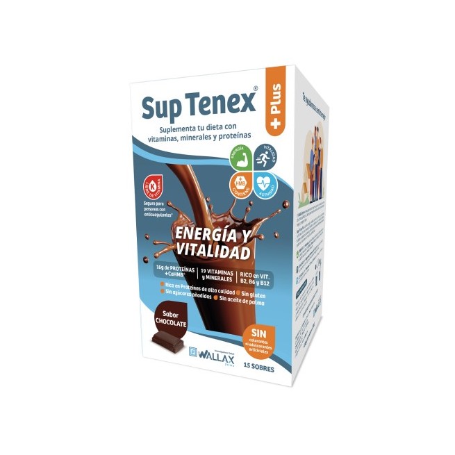 Sup Tenex Plus Energía y Vitalidad Sabor Chocolate 15 Sobres