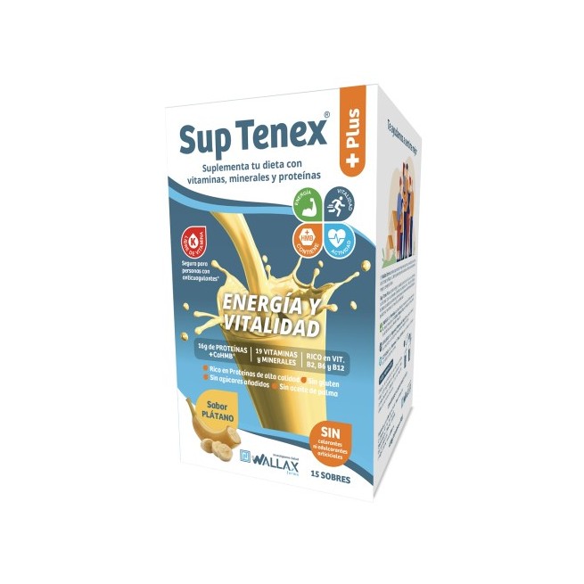 Sup Tenex Plus Energía y Vitalidad Sabor Plátano 15 Sobres