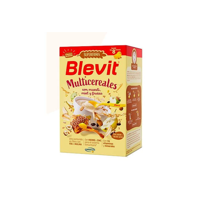 Blevit Multicereales Con Muesli Miel y Frutas 2x250 Gr