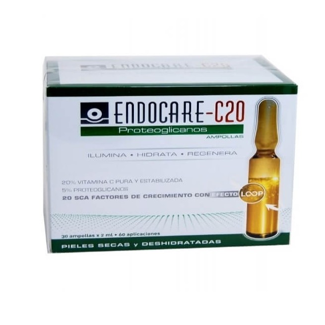 Endocare C20 Proteogliocanos 30 Ampollas de 2 ml Pieles Secas y Deshidratadas