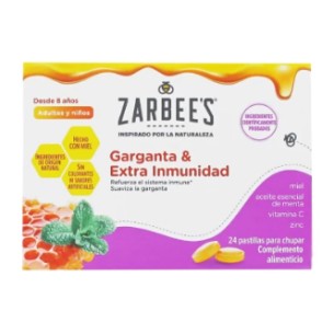 ZARBEE'S GARGANTA & EXTRA INMUNIDAD 24 PASTILLAS PARA CHUPAR