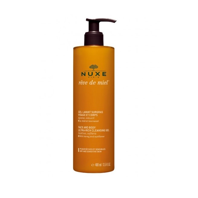 Nuxe Gel Limpiador Dermatológico Rostro Y Cuerpo Reve de Miel 400 ml