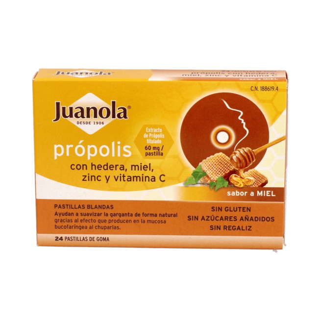 Juanola Propolis Con Hedera Sabor Miel 24 Unidades