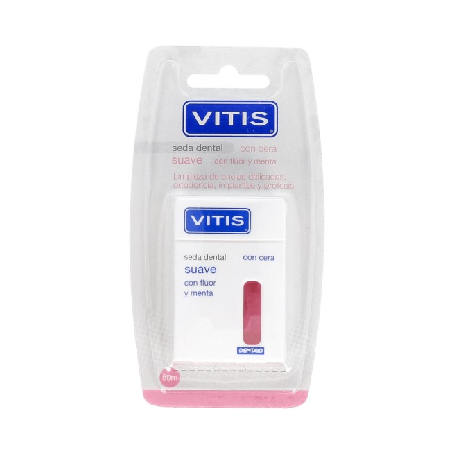 Vitis Seda Dental Suave con Cera, Flúor y Menta 50m