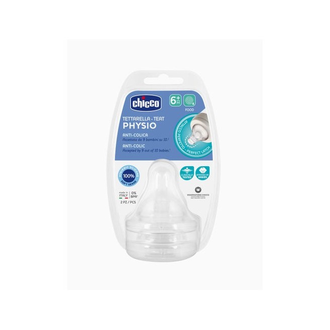 Chicco Tetina Wellbeing Silicona Flujo Papilla 6M+ 2uds