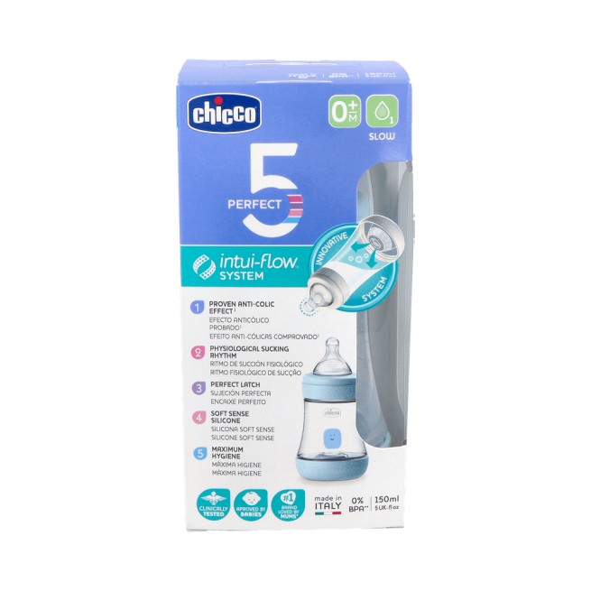 Perfect Biberón Tetina de Silicona Azul 5 0M+ 150ml