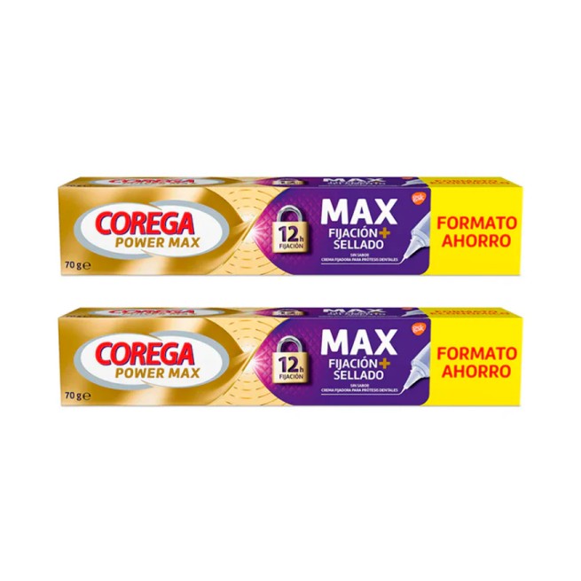 Duplo Corega Max Fijación + Sellado Sin Sabor 2 x 40 g