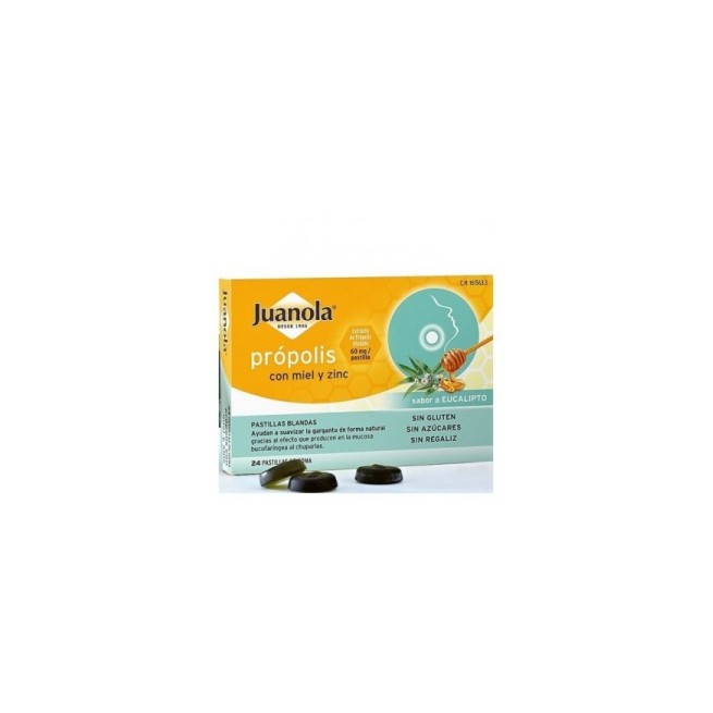 Juanola Própolis Miel y Zinc Sabor Eucalipto 24 pastillas de goma
