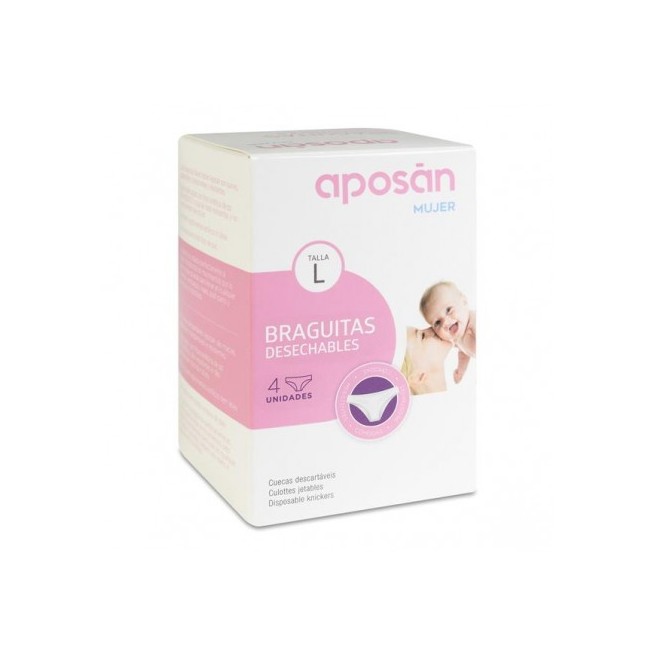 Braguitas Desechables Aposan Talla L 4 unidades