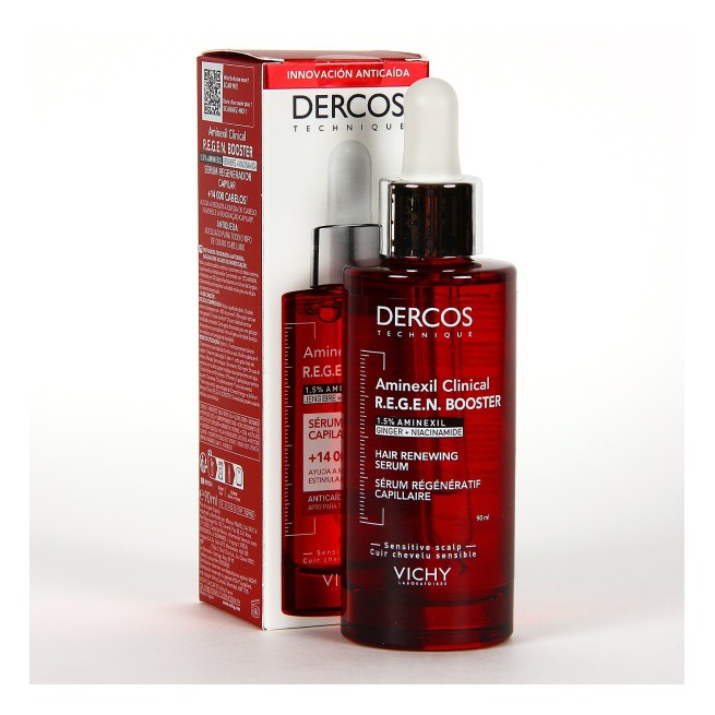 Vichy Dercos Sérum Regenerador Capilar con Aminexil 90 ml R.E.G.E.N. Booster