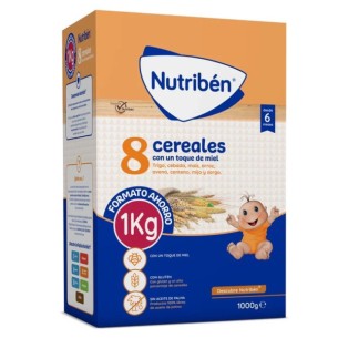 Nutriben 8 Cereales con un toque de Miel Papilla 1 Kg Formato Ahorro