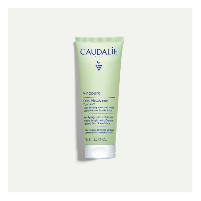 Caudalie Vinopure Gel Limpiador Purificante 75 ml con ácido salicílico