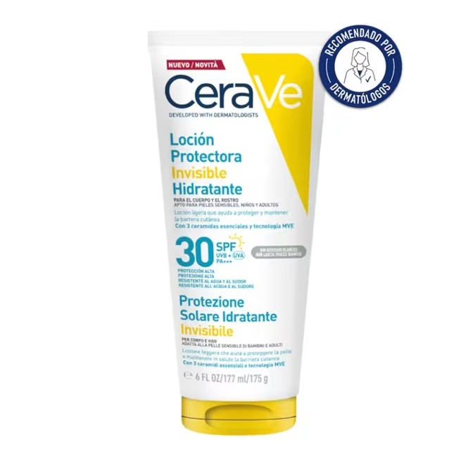CeraVe Loción Protectora Hidratante Invisible SPF30+ 177 ml 174 g