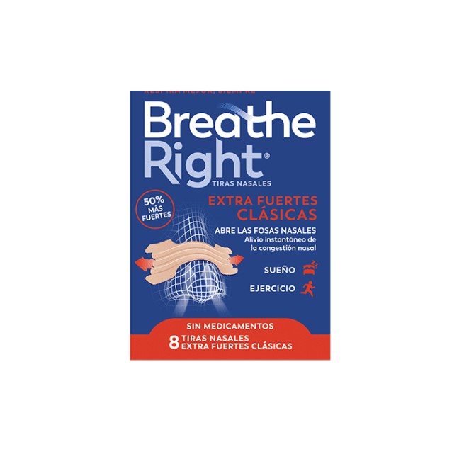 Breathe Right Tiras Nasales Extra Fuertes 8 unidades