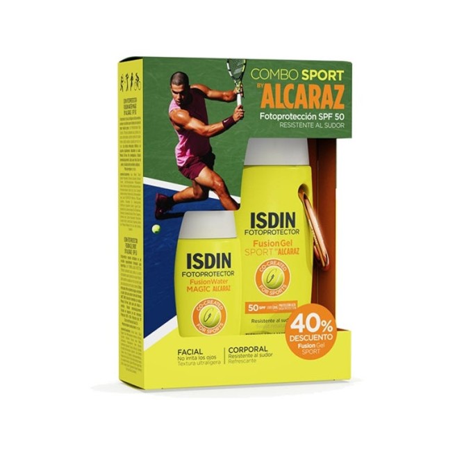 ISDIN Combo Sport by Alcaraz Fusion Gel SPF50+ 100ml + Fusion Water Magic SPF50+ 50 ml