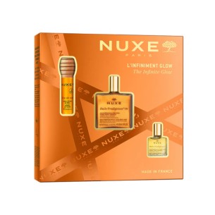 Nuxe Pack Glow Infinito Huile Prodigieuse Or 50 ml + Labial Reve de Miel 10 ml + Huile Prodigieuse 10 ml