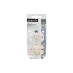Suavinex Chupete Tetina Fisiológica Silicona SX Pro Día y Noche 2 unidades