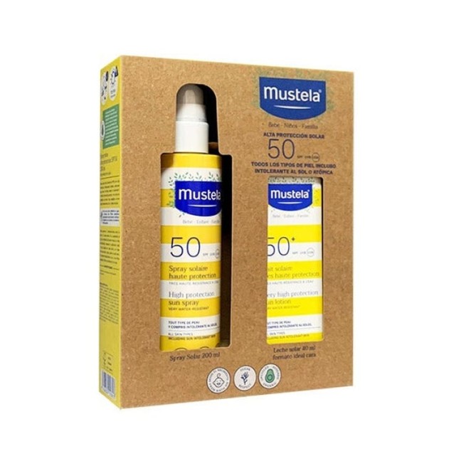 Mustela Pack Solar Spray Corporal SPF50+ 200 ml + Leche Facial SPF50+ 40 ml
