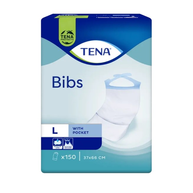 Tena Bibs Baberos Desechables Talla L 150 unidades