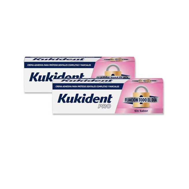 Kukident Pro Fijación Todo el Día Sin Sabor Duplo 2 x 47 g