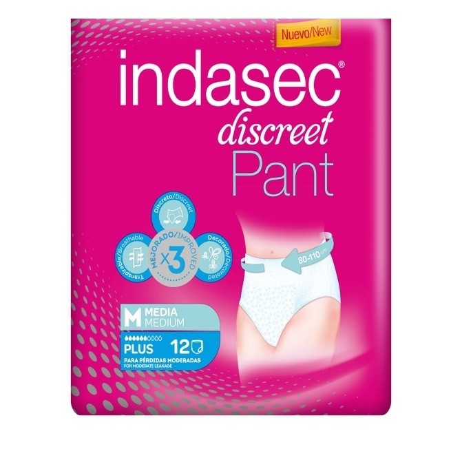 Indasec® Pant Plus Talla Media 12Uds