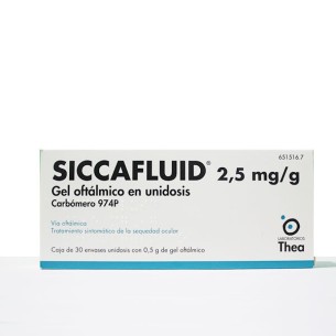 Siccafluid 2,5Mg/G Gel Oftalmico, 30 Envases Unidosis de 0,5G