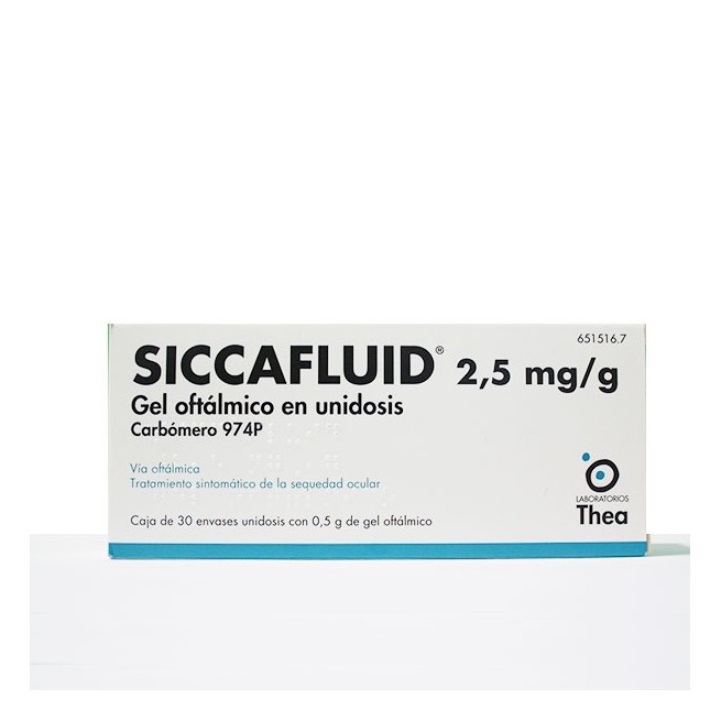 Siccafluid 2,5Mg/G Gel Oftalmico, 30 Envases Unidosis de 0,5G