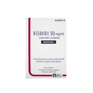 REGAXIDIL 50MG/ML SOLUCIÓN CUTÁNEA, 2 FRASCOS DE 60ML
