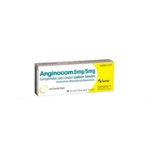 ANGINOCOM 5 mg/5 mg - 20 COMPRIMIDOS PARA CHUPAR SABOR LIMON