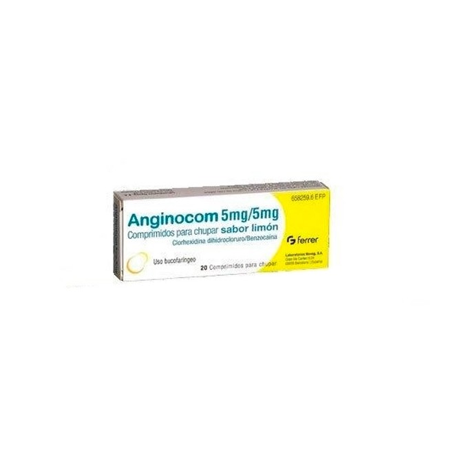 ANGINOCOM 5 mg/5 mg - 20 COMPRIMIDOS PARA CHUPAR SABOR LIMON