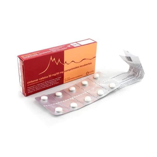 CINFAMAR CAFEINA 50/50 MG 4 COMPRIMIDOS