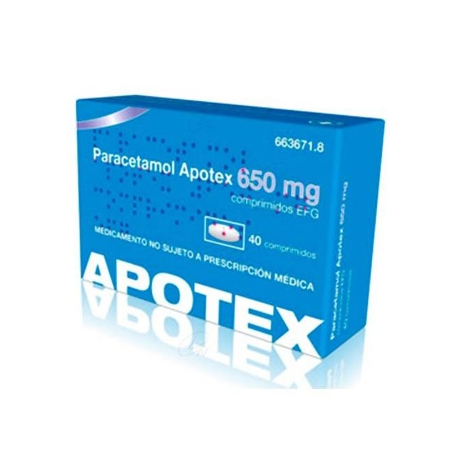 PARACETAMOL APOTEX EFG 650 MG 40 COMPRIMIDOS