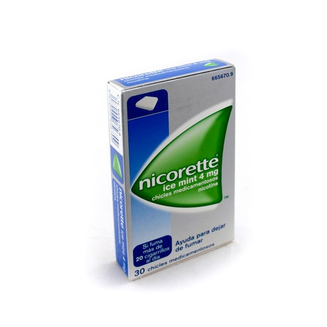 Nicorette Ice Mint 4Mg, 30 Chicles Medicamentosos