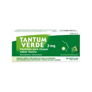 Tantum Verde 3 Mg 20 Pastillas Para Chupar Menta