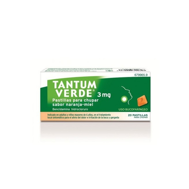 Tantum Verde 3 Mg 20 Pastillas Para Chupar Naran